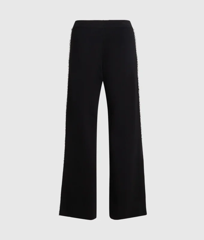 Gebreide broek met bouclé-details