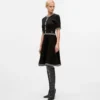 Gebreide jurk met bouclé-details