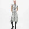 Gebreide jurk met sneeuwluipaardprint