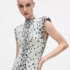Gebreide jurk met sneeuwluipaardprint