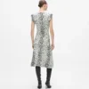 Gebreide jurk met sneeuwluipaardprint