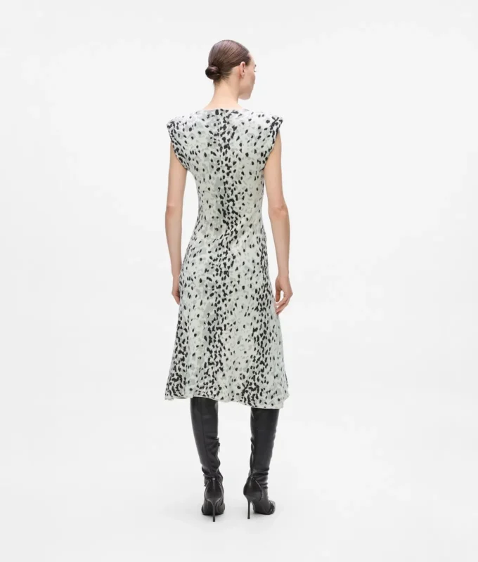 Gebreide jurk met sneeuwluipaardprint
