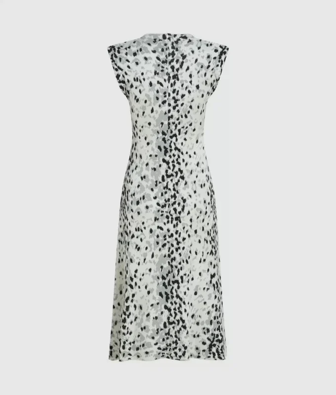 Gebreide jurk met sneeuwluipaardprint