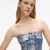 Gecoate denim bustier