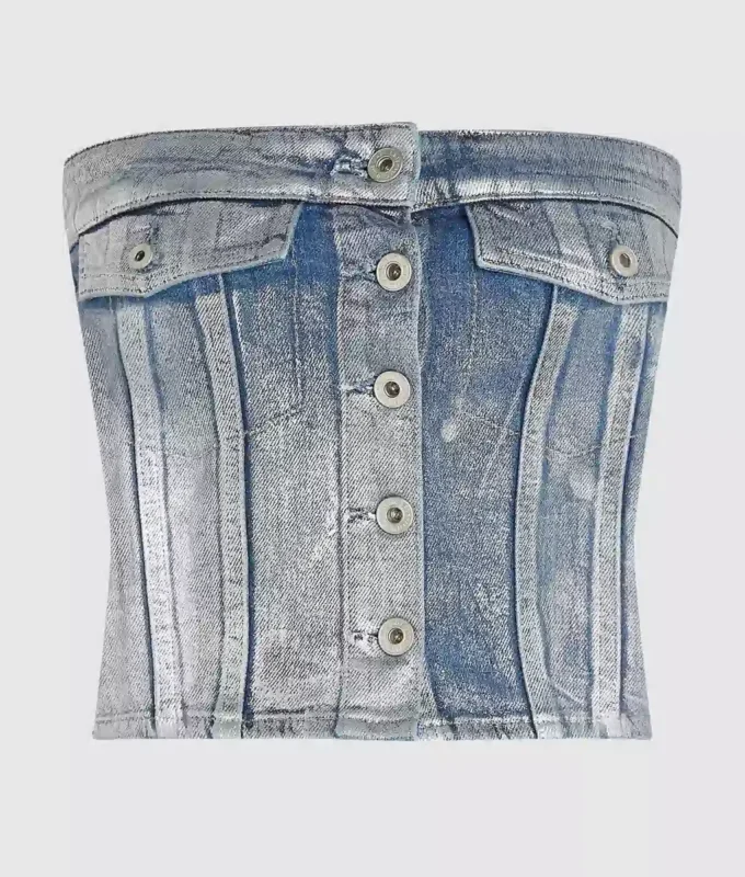 Gecoate denim bustier