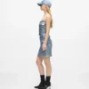Gecoate denim minirok