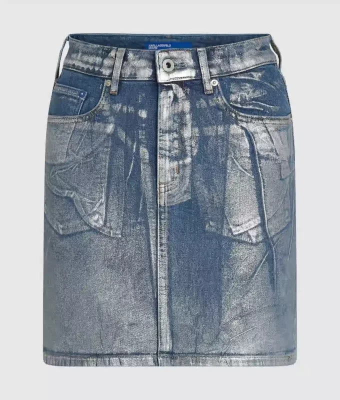Gecoate denim minirok