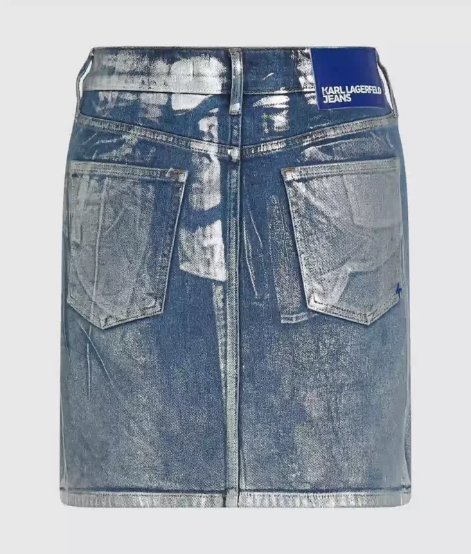 Gecoate denim minirok