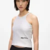 Gecoate geribde tanktop