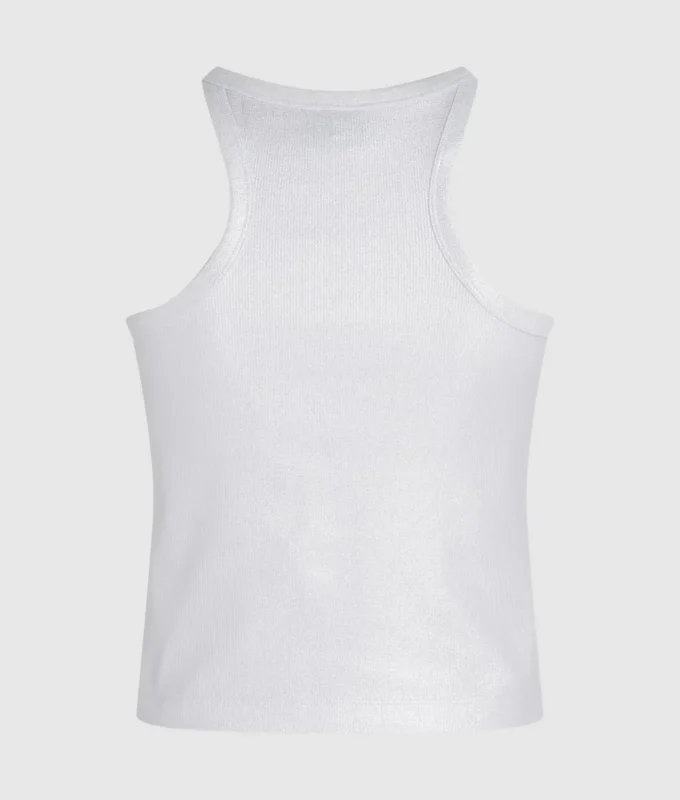 Gecoate geribde tanktop