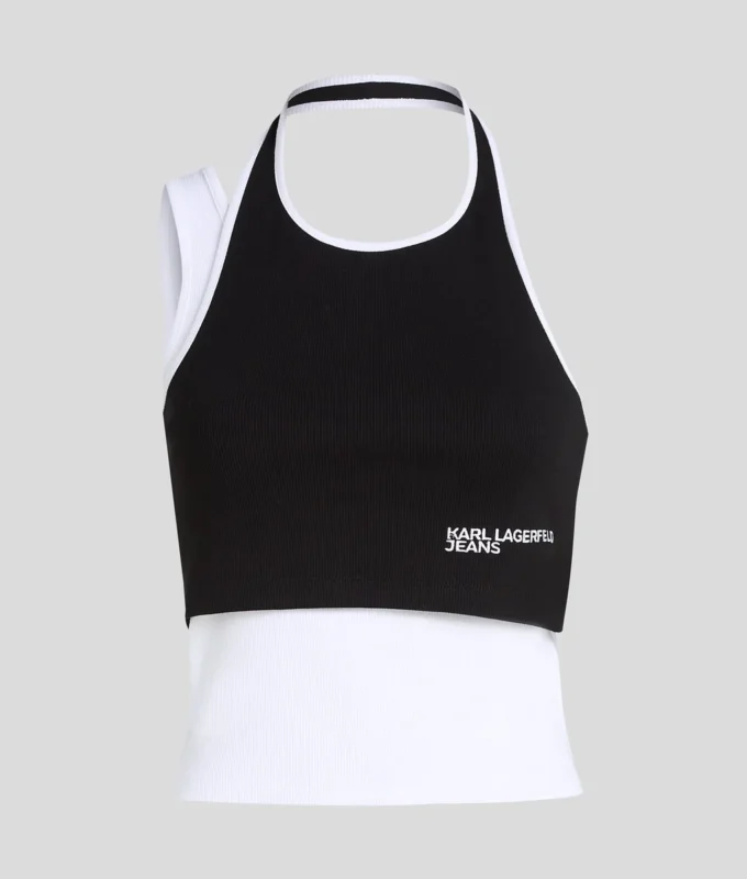 GELAAGDE GERIBBELDE TANKTOP