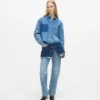 Gelaagde rechte jeans met hoge taille