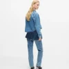 Gelaagde rechte jeans met hoge taille