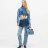 Gelaagde rechte jeans met hoge taille