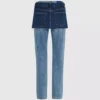 Gelaagde rechte jeans met hoge taille