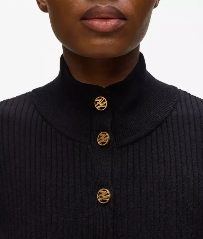 Geribbelde gebreide cardigan