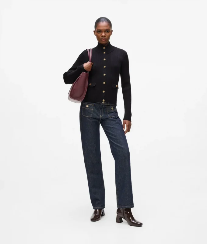 Geribbelde gebreide cardigan