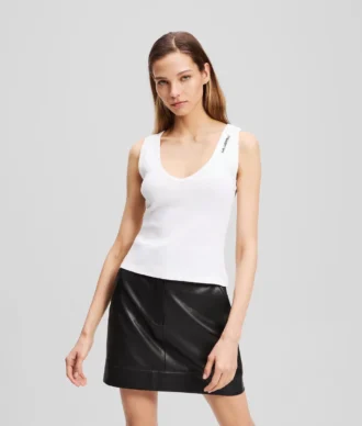 GERIBBELDE TANKTOP MET V-HALS