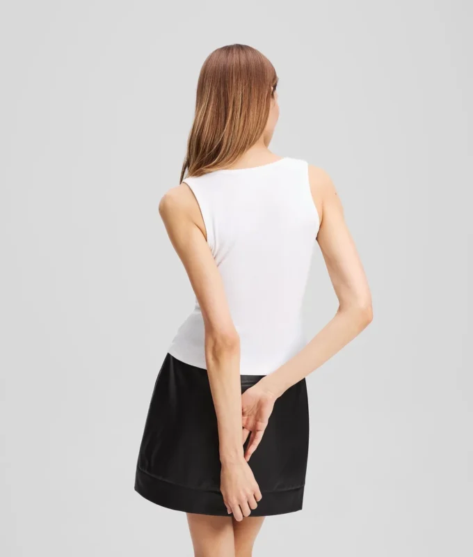 GERIBBELDE TANKTOP MET V-HALS