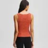 GERIBBELDE TANKTOP MET V-HALS