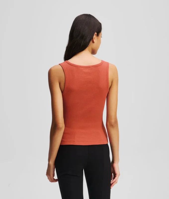 GERIBBELDE TANKTOP MET V-HALS