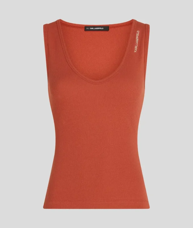GERIBBELDE TANKTOP MET V-HALS