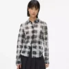 Geruit mesh shirt