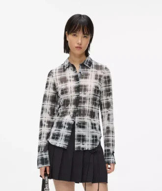Geruit mesh shirt