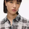 Geruit mesh shirt