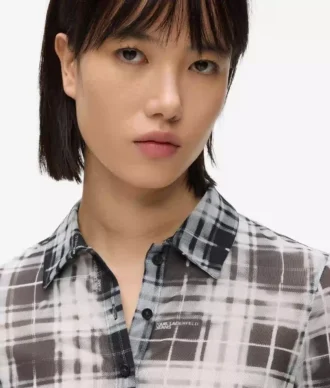 Geruit mesh shirt