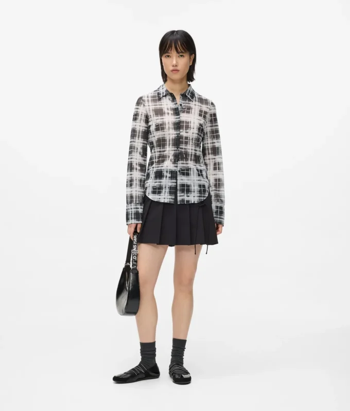Geruit mesh shirt