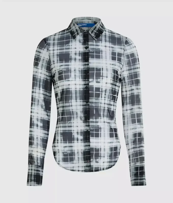 Geruit mesh shirt