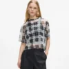 Geruit mesh T-shirt