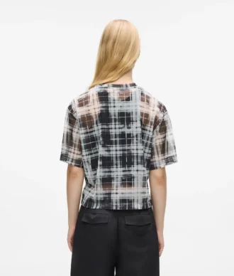 Geruit mesh T-shirt