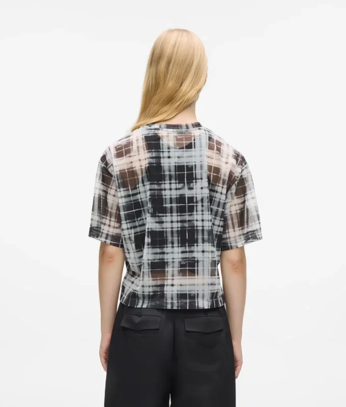 Geruit mesh T-shirt