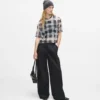 Geruit mesh T-shirt