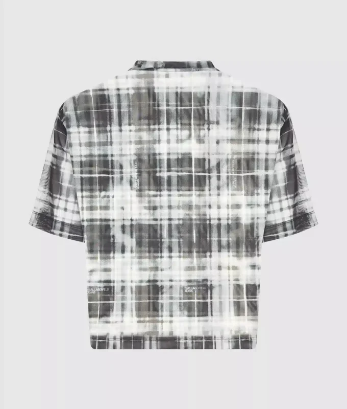 Geruit mesh T-shirt