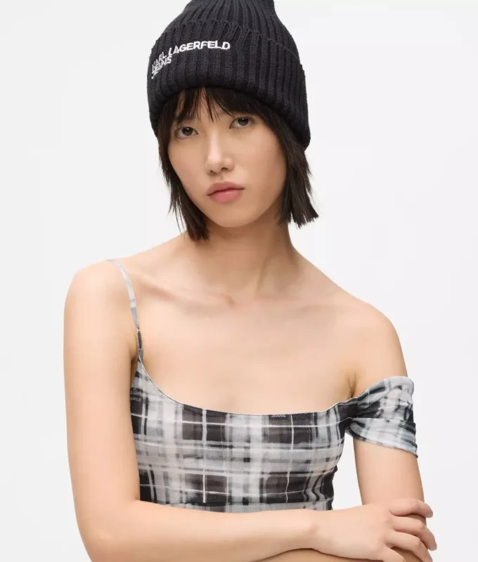 Geruite maxi-jurk van mesh