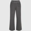 Gewassen joggingbroek met wijde pijpen
