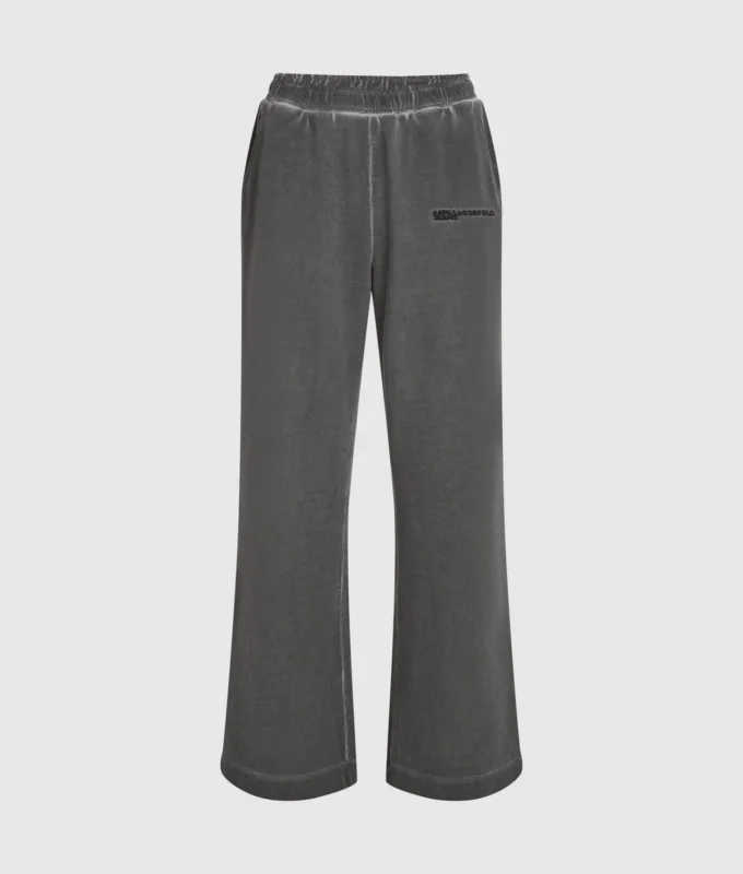 Gewassen joggingbroek met wijde pijpen