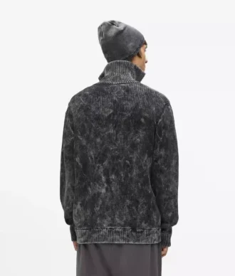 Gewassen sweater met ritssluiting