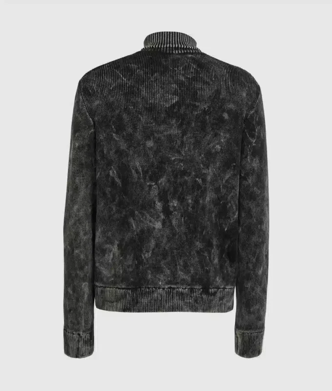 Gewassen sweater met ritssluiting