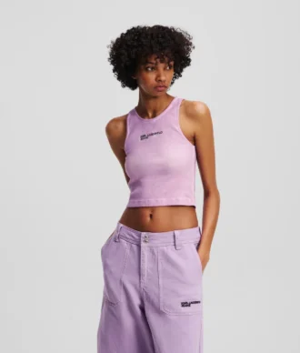 GEWASTE GERIBBELDE TANKTOP