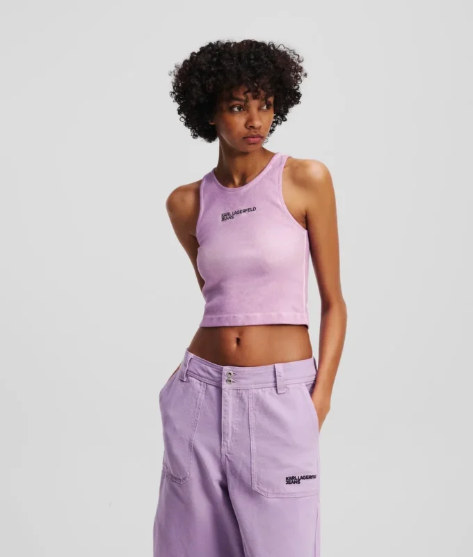 GEWASTE GERIBBELDE TANKTOP