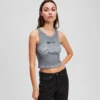 GEWASTE GERIBBELDE TANKTOP