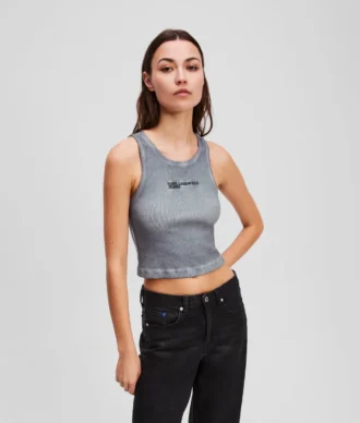 GEWASTE GERIBBELDE TANKTOP