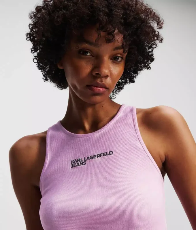 GEWASTE GERIBBELDE TANKTOP