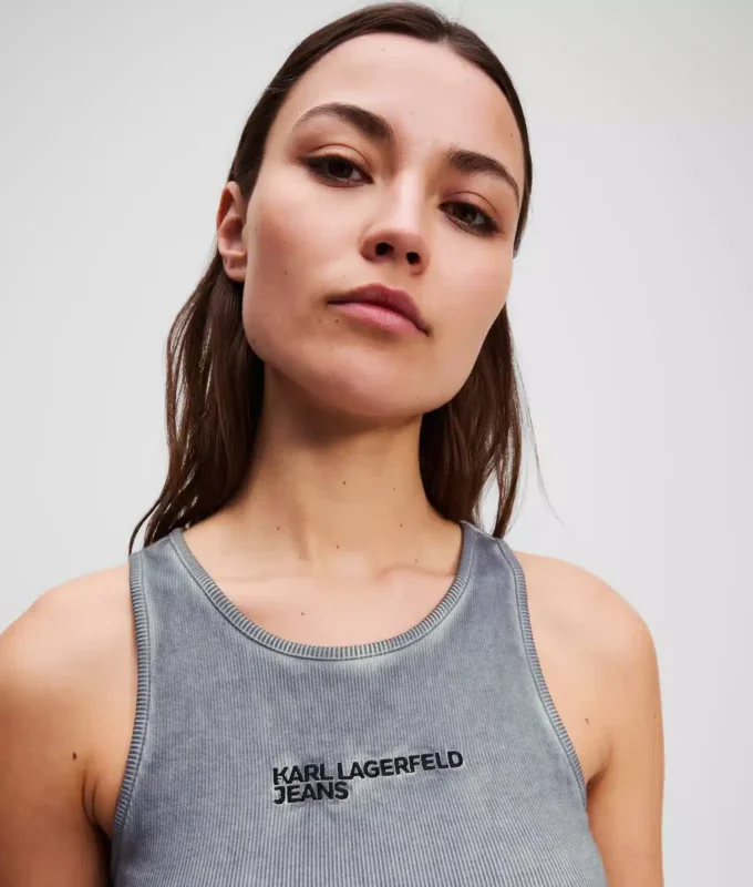 GEWASTE GERIBBELDE TANKTOP
