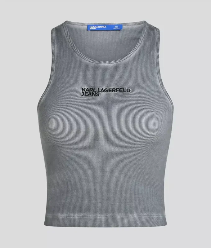 GEWASTE GERIBBELDE TANKTOP