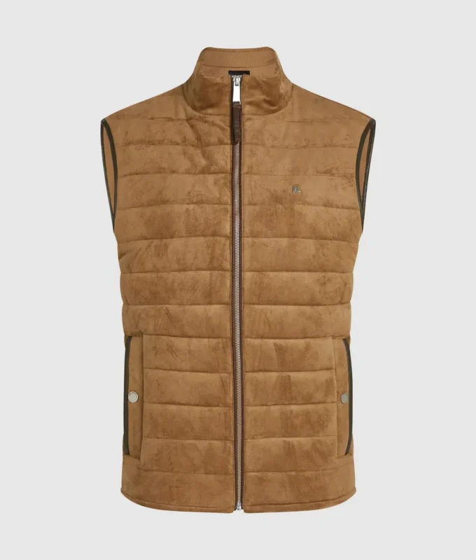Gewatteerd vest van imitatiesuède